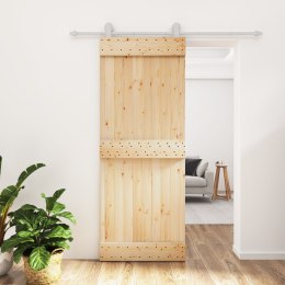 VidaXL Drzwi przesuwne Naturalne i białe 80 x 210 cm