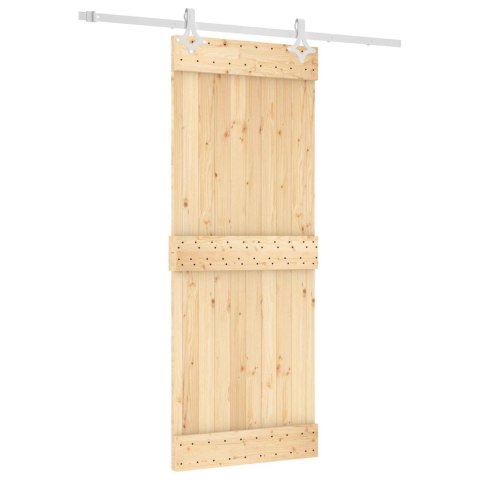 VidaXL Drzwi przesuwne Naturalne i białe 80 x 210 cm