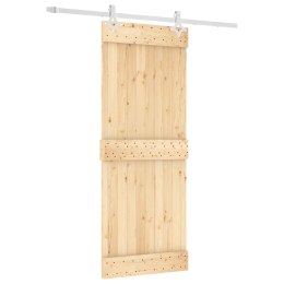 VidaXL Drzwi przesuwne Naturalne i białe 80 x 210 cm