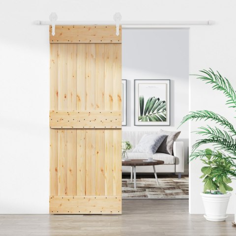 DRZWI PRZESUWNE NATURALNE I BIAŁE 80X210CM