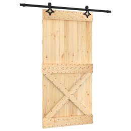 VidaXL Drzwi przesuwne Naturalny i czarny 100 x 210 cm