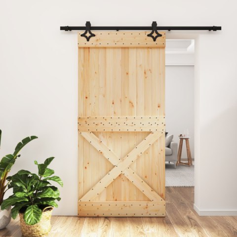 DRZWI PRZESUWNE NATURALNY I CZARNY 100X210CM