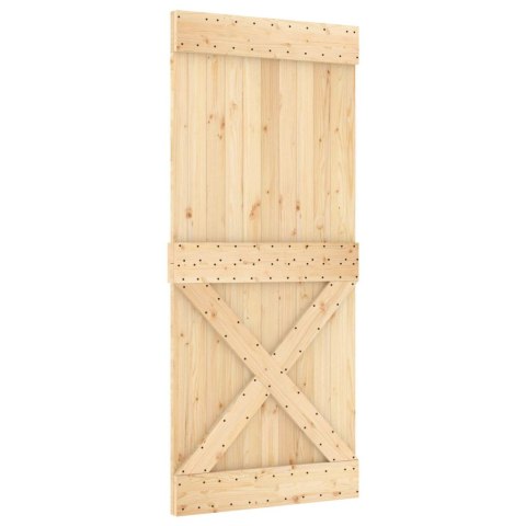 DRZWI PRZESUWNE NATURALNY I CZARNY 90X210CM