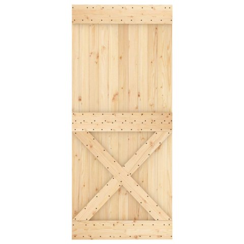 DRZWI PRZESUWNE NATURALNY I CZARNY 90X210CM