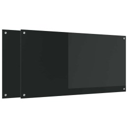 VidaXL Panel kuchenny 2 pcs Czarny 120 x 60 cm szkło hartowane