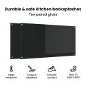 VidaXL Panel kuchenny 2 pcs Czarny 120 x 60 cm szkło hartowane