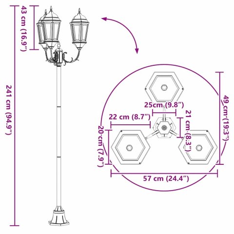 LAMPION DO OGRODU BIAŁY ALUMINIUM SZKŁO