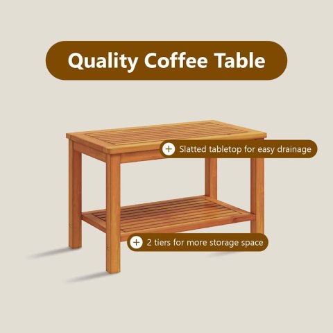 STOLIK KAWOWY 90X50X45CM Z LITEGO DREWNA AKACJOWEGO