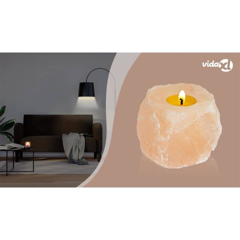 ŚWIECZNIKI Z KAMIENIA SOLNEGO 4 SZTUKI RÓŻOWE 4KG DEKORACJA