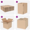 VidaXL Pudełko składane 50 pcs Naturalny 20 x 20 x 20 cm Tektura