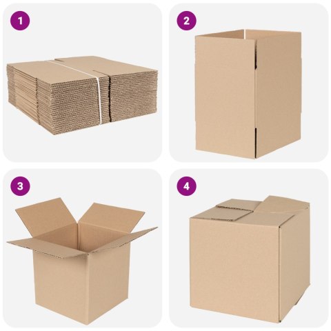 VidaXL Pudełko składane 50 pcs Naturalny 20 x 20 x 20 cm Tektura