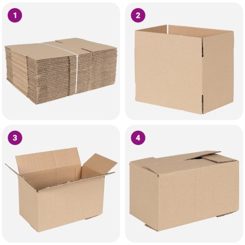 VidaXL Pudełko składane 50 pcs Naturalny 24 x 13 x 13 cm Tektura