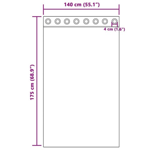 VidaXL Zasłony z zasłonami 2 pcs Kremowy 175 x 140 cm Poliester