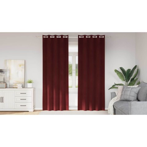 VidaXL Zasłony zaciemniające 2 pcs Czerwone wino 140 x 260 cm Aksamit