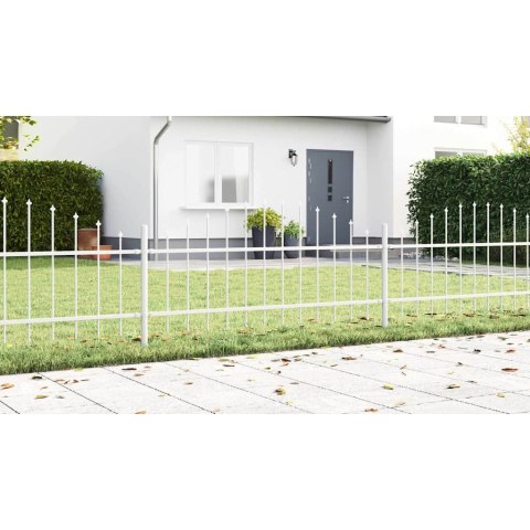 BIAŁY PŁOT OGRODOWY Z GÓRNYM ŁUKIEM 1,7X0,75M ZE STALI