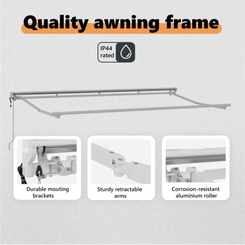 RAMA MARKIZY BIAŁY 4X2M STAL MALOWANA PROSZKOWO I ALUMINIUM