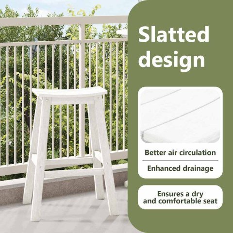 STOŁEK BAROWY 2 SZT BIAŁY 52X43X73.5CM HDPE