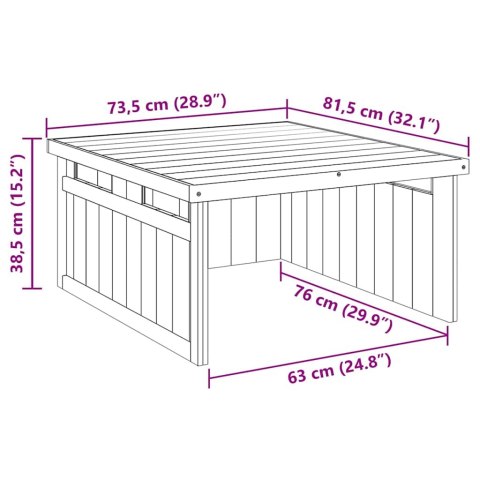 GARAŻ DLA KOSIARKI ROBOTA 73,5X81,5X38,5CM DREWNO SOSNOWE IMPREGNOWANE BRĄZ