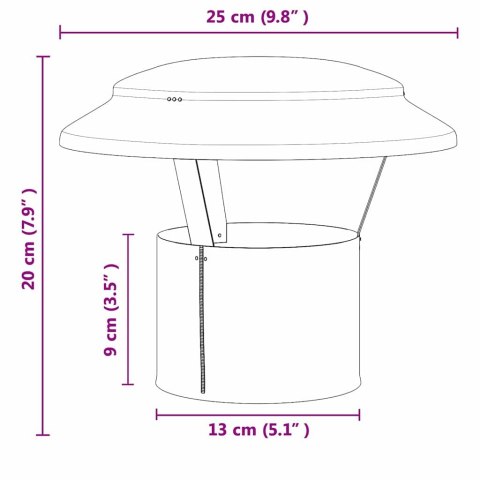 POKROWIEC NA KOMIN PRZECIWDESZCZOWY SREBRNY 25X25X20CM