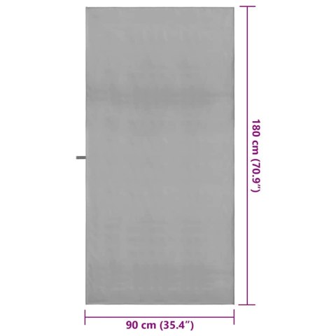 RĘCZNIKI SPORTOWE 2 SZT CIEMNOSZARY 90X180CM