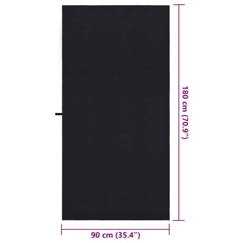 RĘCZNIKI SPORTOWE 2 SZT CZARNY 180X90CM POLIESTER I POLIAMID