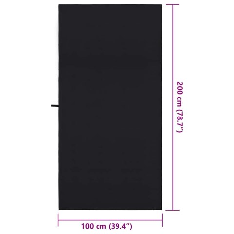RĘCZNIKI SPORTOWE 2 SZT CZARNY 200X100CM
