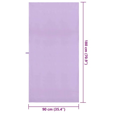 RĘCZNIKI SPORTOWE 2 SZT FIOLETOWY 180X90CM