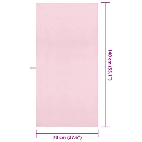 RĘCZNIKI SPORTOWE 2 SZT RÓŻOWY 140X70CM POLIESTER I POLIAMID
