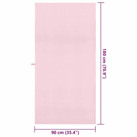 RĘCZNIKI SPORTOWE 2 SZT RÓŻOWY 180X90CM POLIESTER I POLIAMID