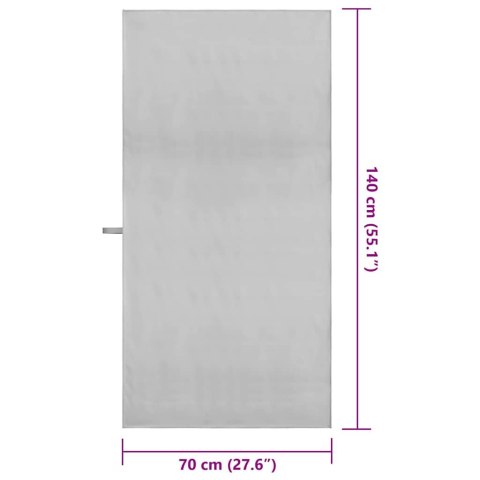 RĘCZNIKI SPORTOWE 2 SZT SZARY 140X70CM POLIESTER I POLIAMID