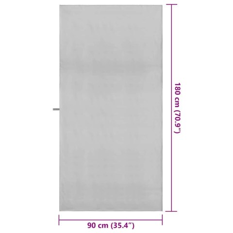 RĘCZNIKI SPORTOWE 2 SZT SZARY 180X90CM POLIESTER I POLIAMID