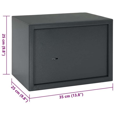 SEJF Z BLOKADĄ CIEMNO SZARY 35X25X25CM STAL