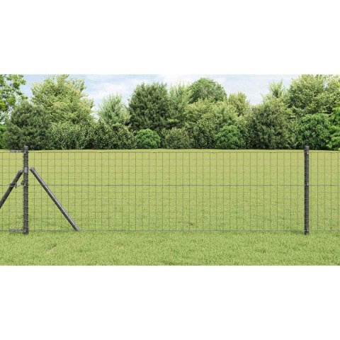 SŁUPEK OGRODZENIOWY 2 PCS SZARY 120CM STAL MALOWANA PROSZKOWO
