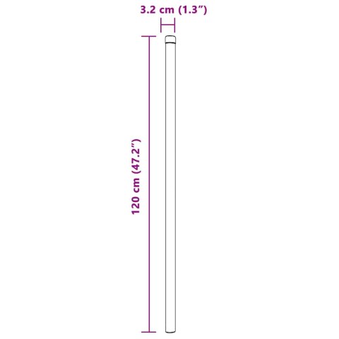 SŁUPEK OGRODZENIOWY 2 PCS SZARY 120CM STAL MALOWANA PROSZKOWO