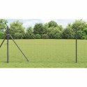 SŁUPEK OGRODZENIOWY 2 PCS SZARY STAL MALOWANA PROSZKOWO