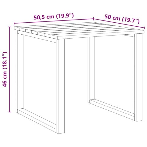 STÓŁ LEŻAKOWY BRĄZOWY 50.5X50.5X46CM SOSNA IMPREGNOWANA