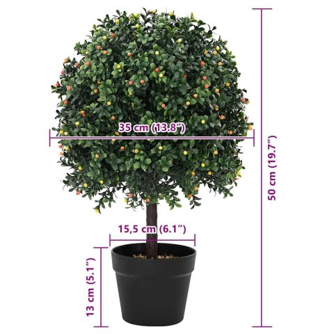 VidaXL Kula Boxwood Zielony 35 x 35 x 50 cm Z tworzywa sztucznego