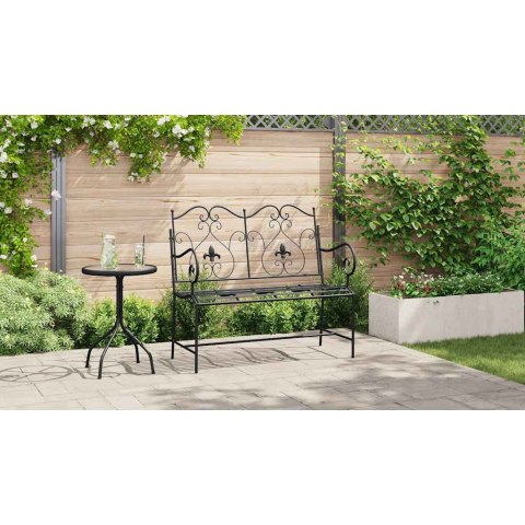 VidaXL Ławka ogrodowa Czarny 104 x 54 x 93 cm Stal