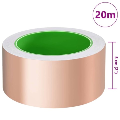 VidaXL Podwójnie klejąca taśma miedziana 6 pcs miedziany 2000 x 5 cm