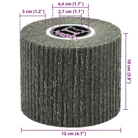 VidaXL Rolle do Szlifowania 3 pcs Czarny 12 x 12 x 10 cm