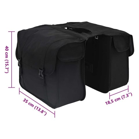VidaXL Torba rowerowa Czarny 40 x 18.5 x 35 cm Poliester