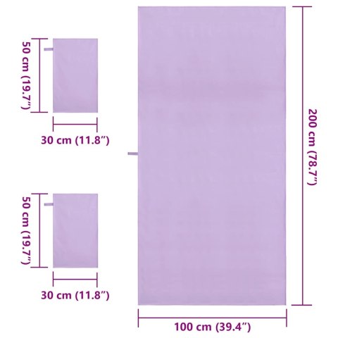 VidaXL Zestaw Ręczników Sportowych 3 pcs Fioletowy