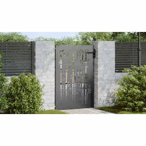 BRAMA OGRODOWA CZARNY 105X 125CM STAL MALOWANA PROSZKOWO