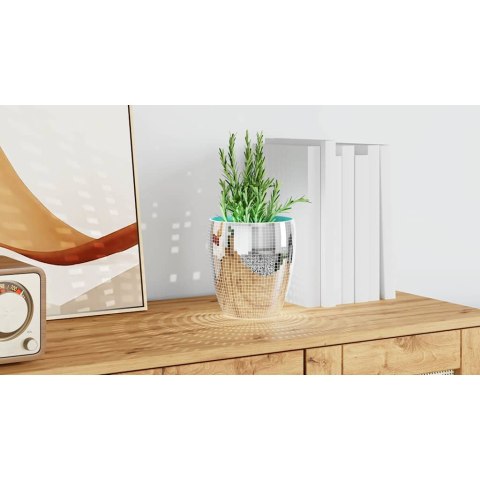 LUSTRO MOZAIKOWE GEOMETRYCZNY 12 SZT SREBRNY 100X4CM SZKŁO