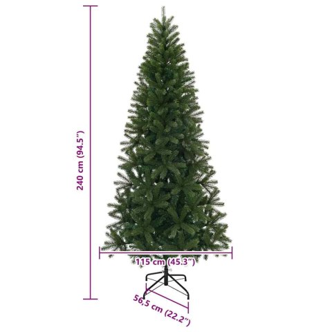 SZTUCZNA CHOINKA Z PODSTAWĄ ZIELONY 240CM PVC PE I STAL