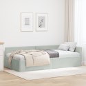 VidaXL Rama łóżka narożnego Jasnoszary 90 cm x 200 cm Aksamit