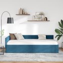 VidaXL Rama łóżka narożnego Niebieski 90 cm x 200 cm Aksamit