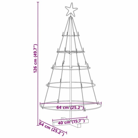 CHOINKA STOŻKOWA ŚWIĄTECZNA Z PODSTAWĄ CZARNY 125CM STAL