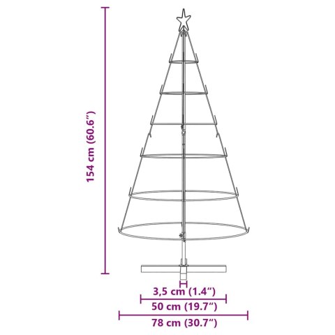 CHOINKA STOŻKOWA ŚWIĄTECZNA Z PODSTAWĄ CZARNY 150CM STAL