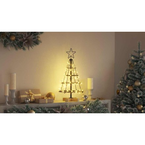CHOINKA STOŻKOWA ŚWIĄTECZNA Z PODSTAWĄ CZARNY 60CM STAL